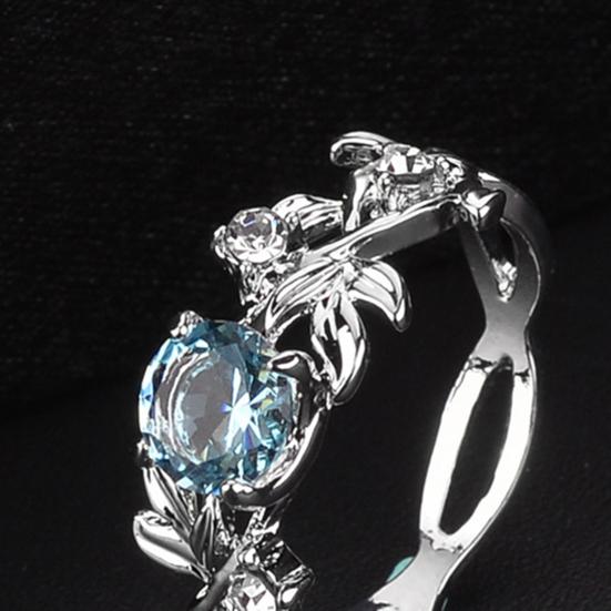 Женское кольцо с листьями и стразами, ювелирные изделия, элегантное яркое блестящее кольцо для повседневного ношения