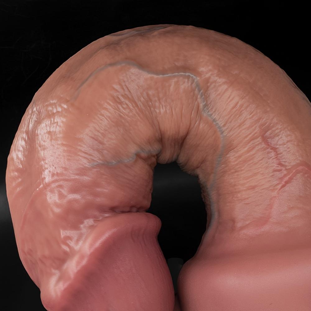 XXL 33СМ Супер Толстый и Длинный Реалистичный Пенис | Огромный Дилдо из Жидкого Силикона с Мощной Присоской | Мягкий Двухслойный Мастурбатор для Женщин