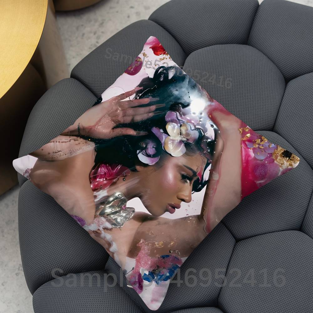 KKali Uchis Sincerely Square Cushion Pillow Case Sofa BedroomLiving Room Backrest Multiple Sizes Washable Covers