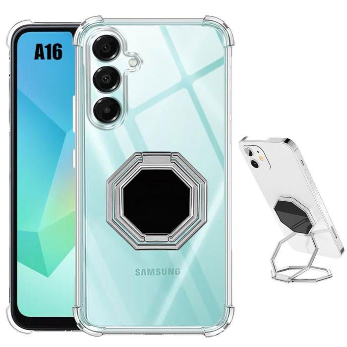 Coque de protection - BOOLING® - pour Samsung Galaxy A16 5G/4G - Transparent - Support réglable - Antichoc