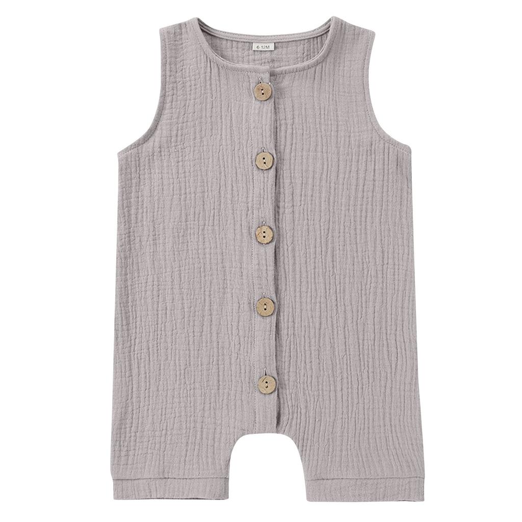 Summer Children's Casual And Fashionable Boys' And Girls' One-piece, Round-neck, Sleeveless Solid-color Haha Clothes