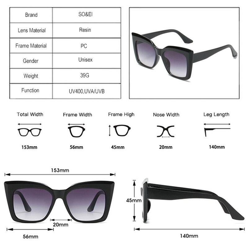 Модные большие солнцезащитные очки «кошачий глаз» женские модные цветные леопардовые очки тени UV400 мужские квадратные градиентные солнцезащитные очки EMA