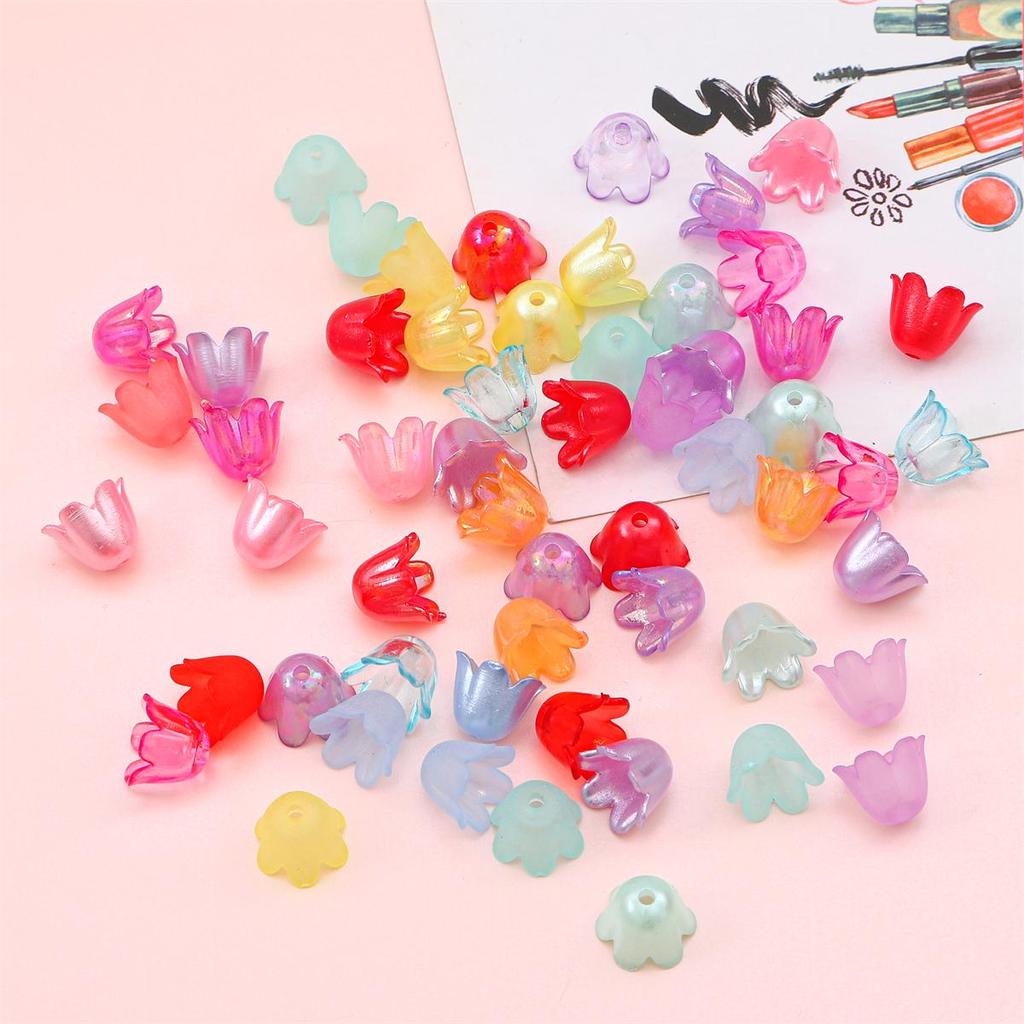 90 шт. акриловые бусины в виде колокольчика и орхидеи, цветок, подвеска для DIY, ожерелье, браслет, серьги, изготовление ювелирных изделий, аксессуары для рукоделия