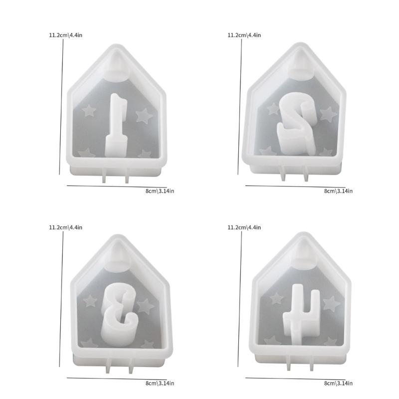 4pcs Creative Flexible Silicone Mold for Number Candle and Ambients Lights Decoration for Birthdays and Celebrations