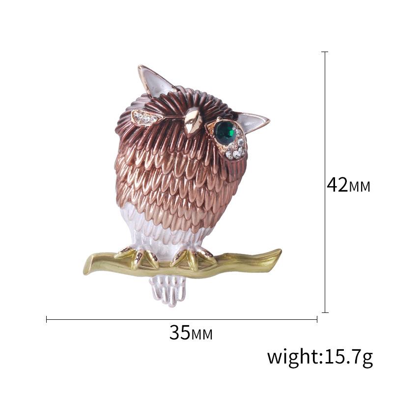 Модная брошь в виде одноглазой совы из сплава, капающая масляная краска, аксессуары для пиджака с животным универсальным корсажем