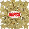 60/6x Золотые Блестящие Звезды Украшения Подвески на Елку Рождественские Украшения Для Дома Navidad Новогодняя Вечеринка DIY Подарки