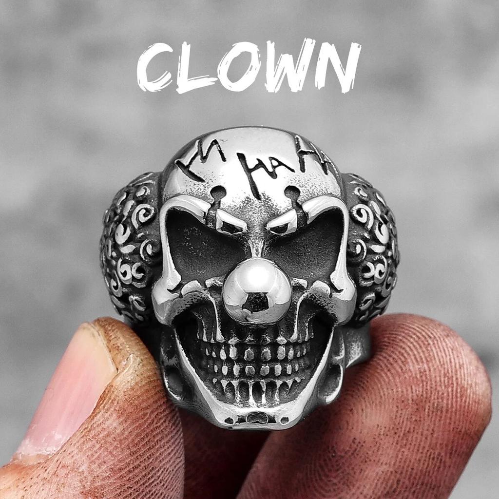 Gothic Punk Skull Stainless Steel Mens Rings Retro Trendy Domineering for Male Boyfriend Biker Jewelry Creativity Gift Wholesale