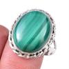 Ювелирное кольцо из стерлингового серебра 925 пробы с натуральным малахитом, размер 9,5 l2J36