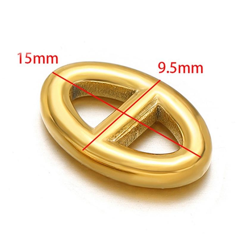 PandaHall 10pcs Multi-Size Stainless Steel Pig Nose Connector charms Tarnish Resistant for DIY Earrings Necklace Jewelry Making