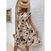 New Fashion Printed Daily Versatile Women'S Summer Loose And Casual Solid Color Cotton And Hemp Long Dress