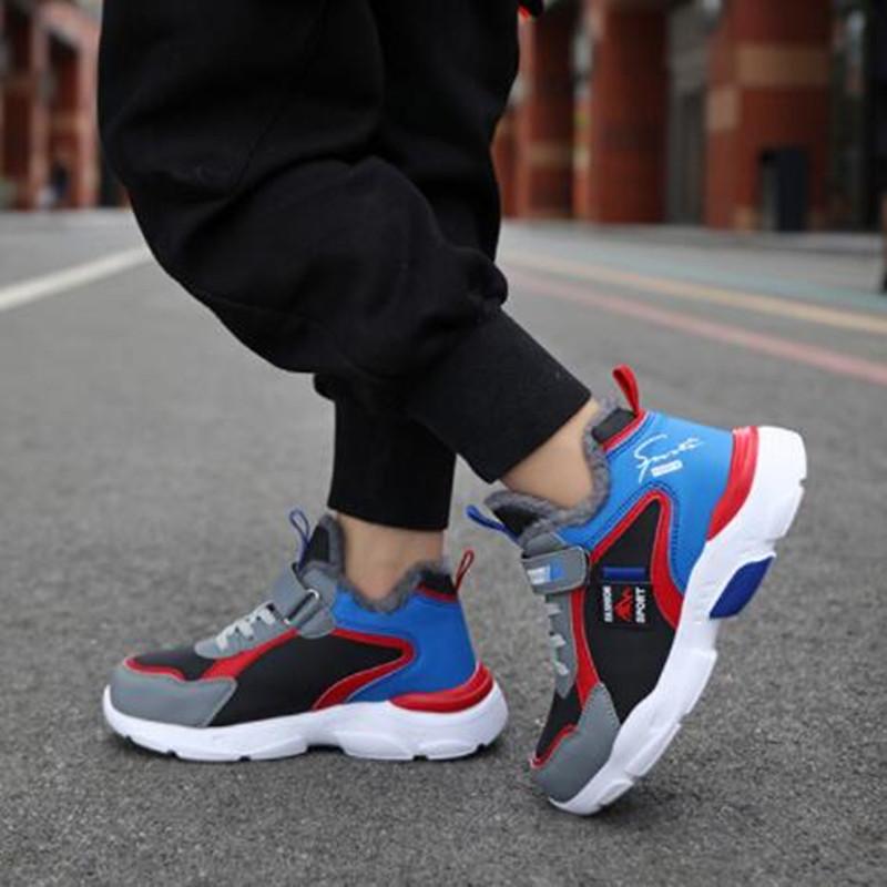 Детские зимние сапоги, зимние непромокаемые хлопковые ботинки, теплая обувь для мальчиков и девочек, детские кроссовки