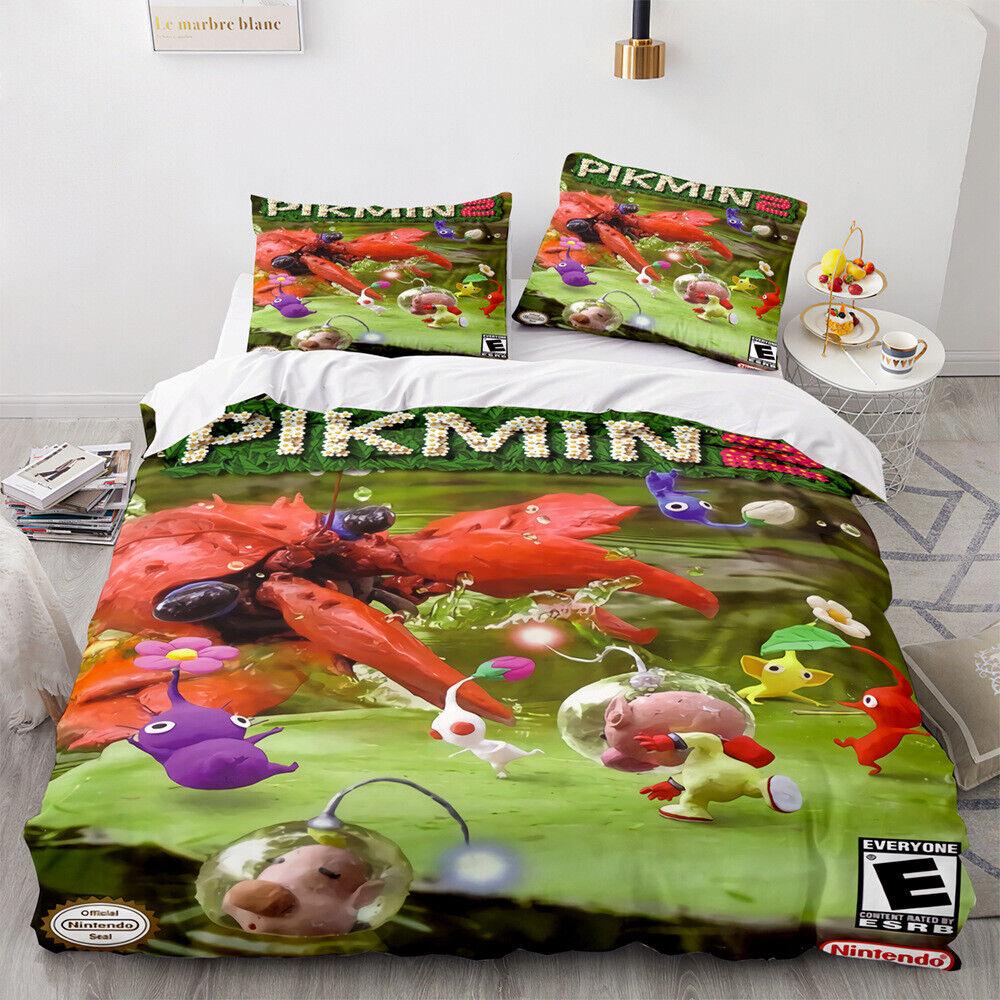 Игровые постельные комплекты PIKMIN Hocotate Olimar Одеяло Стеганое покрывало Покрывало на кровать Пододеяльник Наволочка Комплекты из 2-3 предметов Детский Взрослый размер