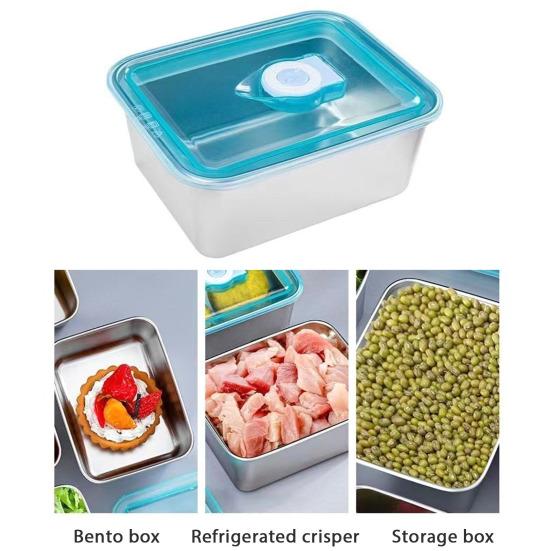 1/6 шт. Коробка для хранения бенто из нержавеющей стали, герметичная, штабелируемая, контейнер для закусок с крышкой, контейнер для ланча