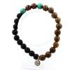 Stones and Minerals. Congo Malachite Beads Bracelet + Red Tiger Eye + Black Onyx Made In France.