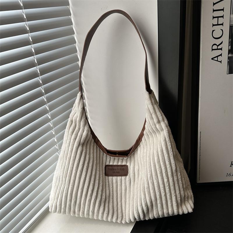 Модная большая вельветовая сумка через плечо для женщин, трендовая повседневная сумка-тоут