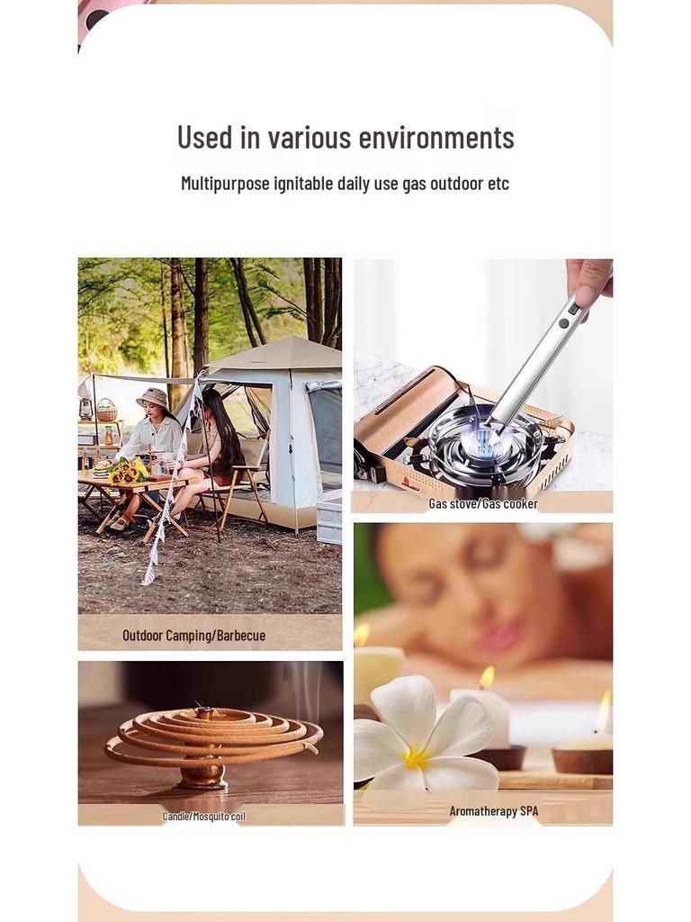 Перезаряжаемая зажигалка для ароматических свечей с длинной ручкой – Электронная импульсная удлиненная зажигалка для газовых плит