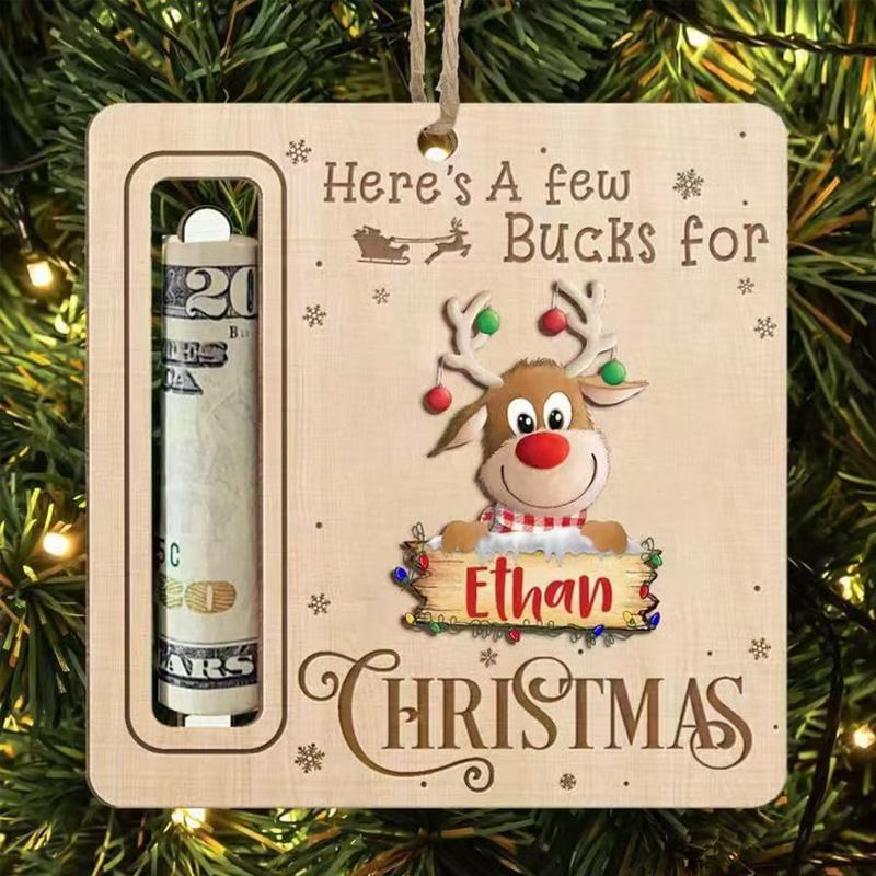 1 шт. Милый держатель для денег Рождественская елка Подарочные карты Деревянные С Новым годом