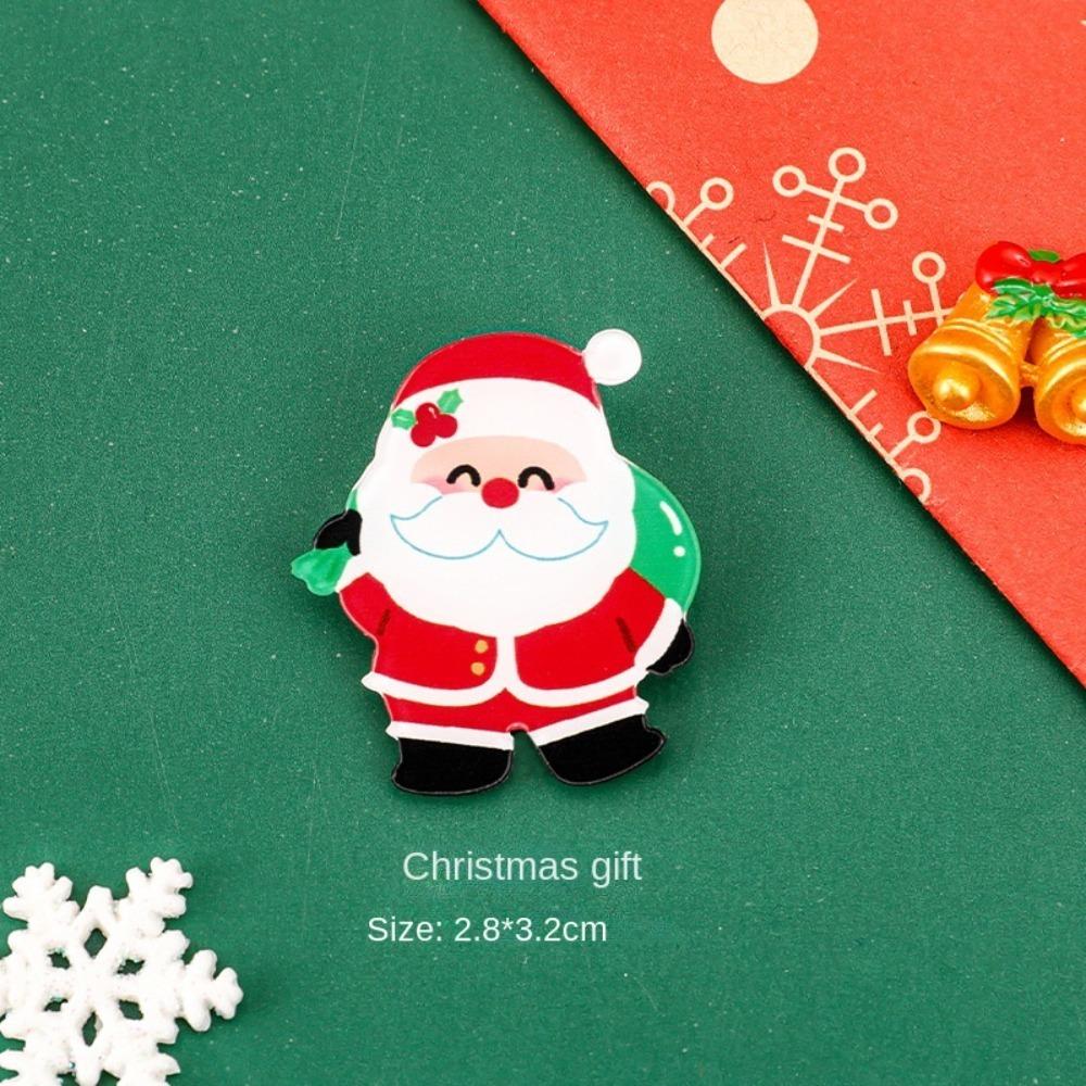 Mini Cute Accessories Acrylic Gifts Brooch Personality Cartoon Christmas Brooch