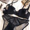 New Summer Lace Thin Cup Women Underwear Sexy Front Buckle Push Up Bra Set Adjustable Strap Brassiere Beautiful Back Lingerie