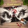 Magic Card Playmat TCG Playmat Japanese Shrine Maiden Non-Slip Stitched Edge Ink Gaming Mats Tapete Magic Mat Card Pad