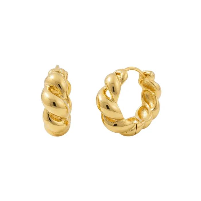 Silver 925 Twisted Bold Silver One-Touch Ring Earrings