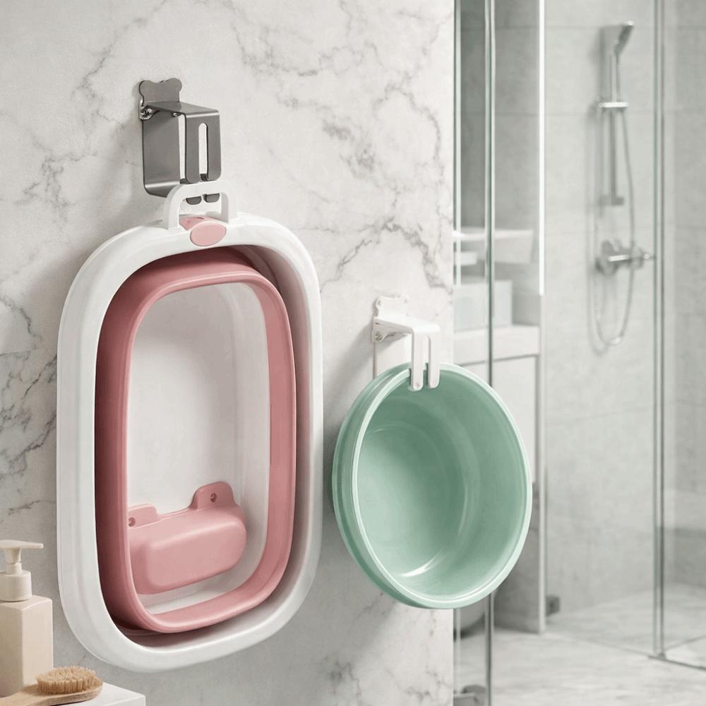 2 Pieces Wall Mounted Basin Storage Rack Carbon Steel Wash Basin Holder  Bathroom