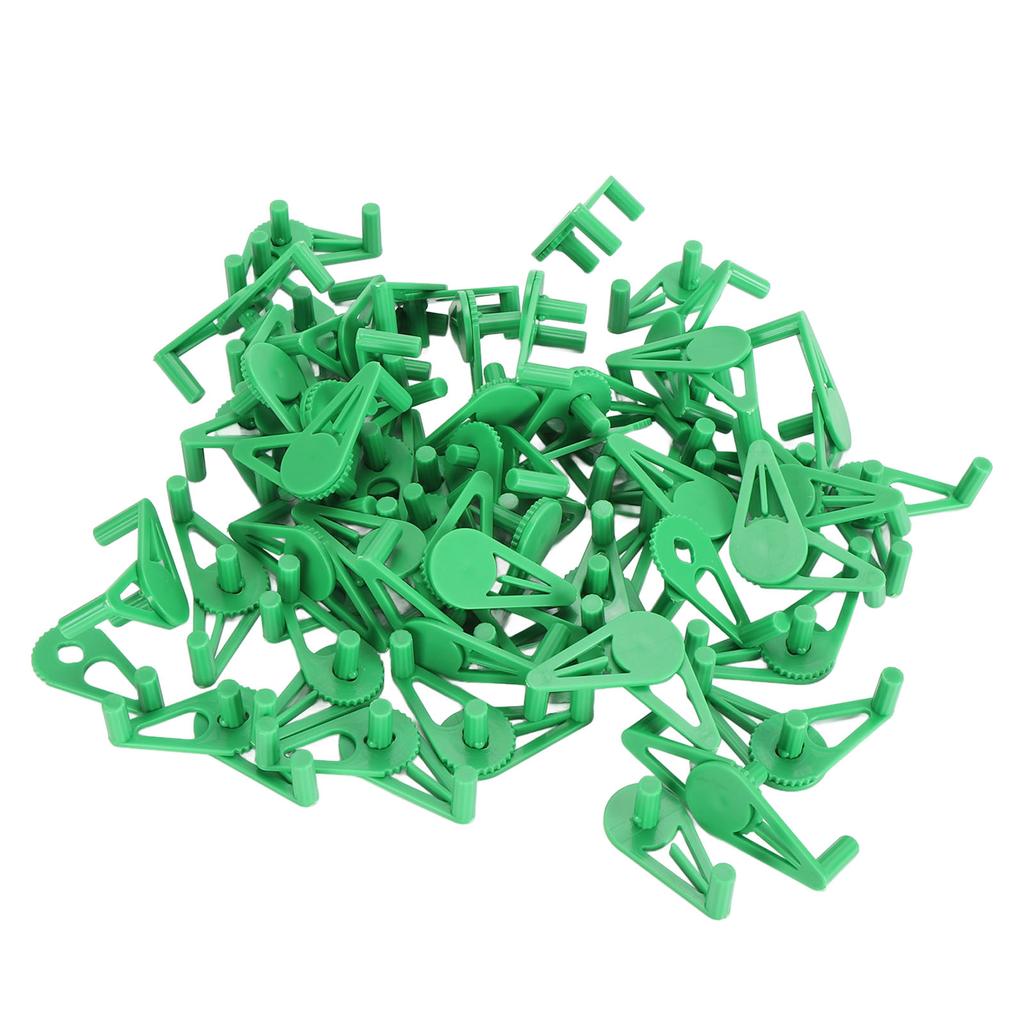 50pcs Low Stress Training Clips 360 Degree Adjustable Reusable Plastic Plant Stem Bender Clips for Gardening Green