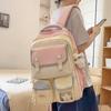 Рюкзак для ученика средней школы, женский рюкзак для компьютера с цветными блоками, большой вместимости, для книг