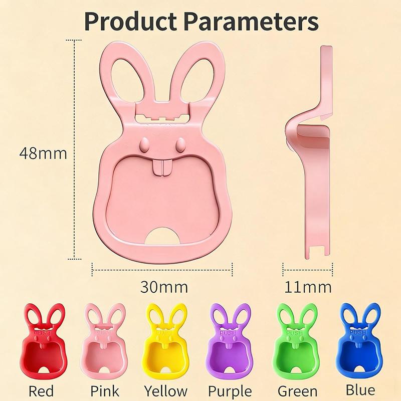 6Pcs Color Beverage Can Opener Rabbit Type Handheld Plastic Opener Reusable Caps for Coke Beer Soda and Aluminum Cans