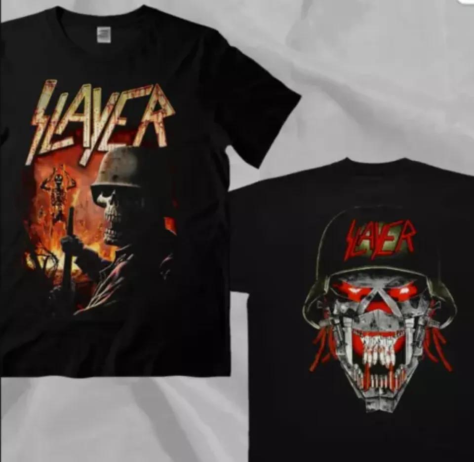 SLAYER Hell Awaits Tour Black T-Shirt Double-Sided
