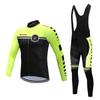 Professional Riding Bicycle Jerseys Cycling Clothing Set Men Long Sleeve Black Bib Pants Bicycle Clothes Suit