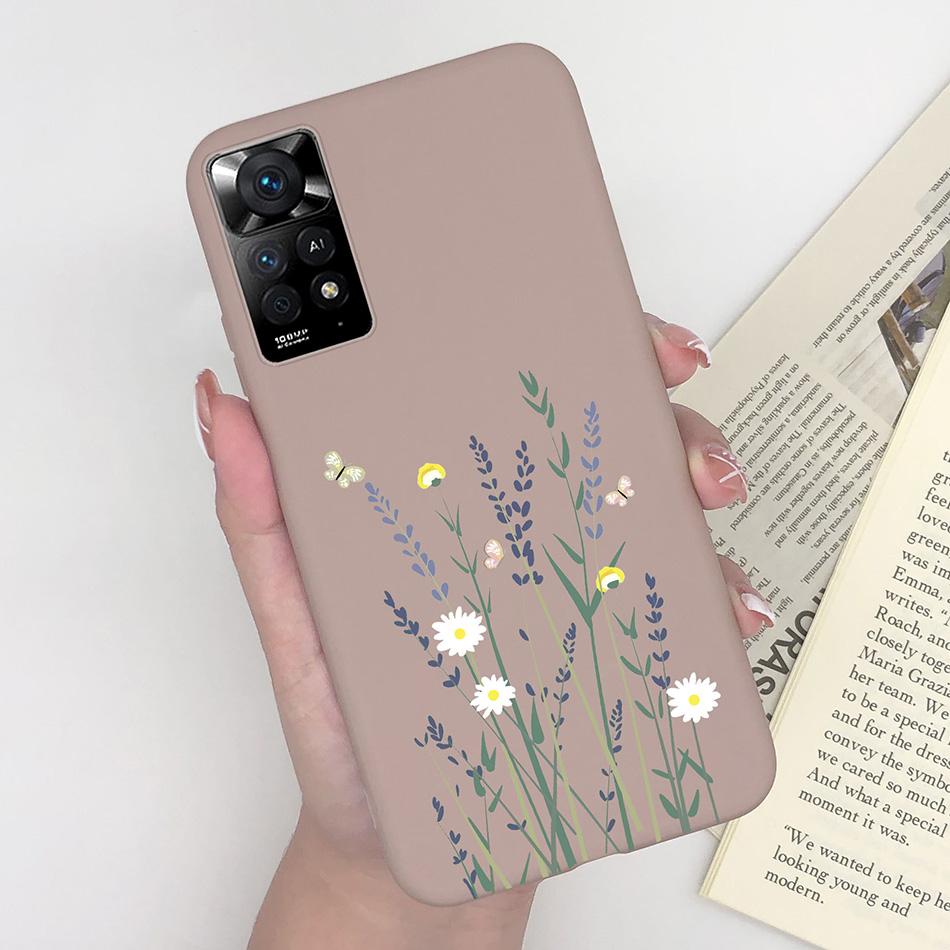 Чехол для телефона Xiaomi Redmi Note 11 Pro 4G 5G, милый узор с ромашками, мягкий силикон TPU, задняя крышка Funda для Redmi Note11 11Pro Coque