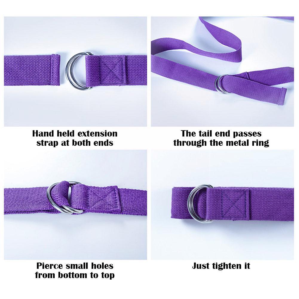 Yoga Strap Cotton Exercise Straps Adjustable D Buckle Gives Flexibility for Yoga Stretching Pilates 1.8Mx3.8CM P8X2