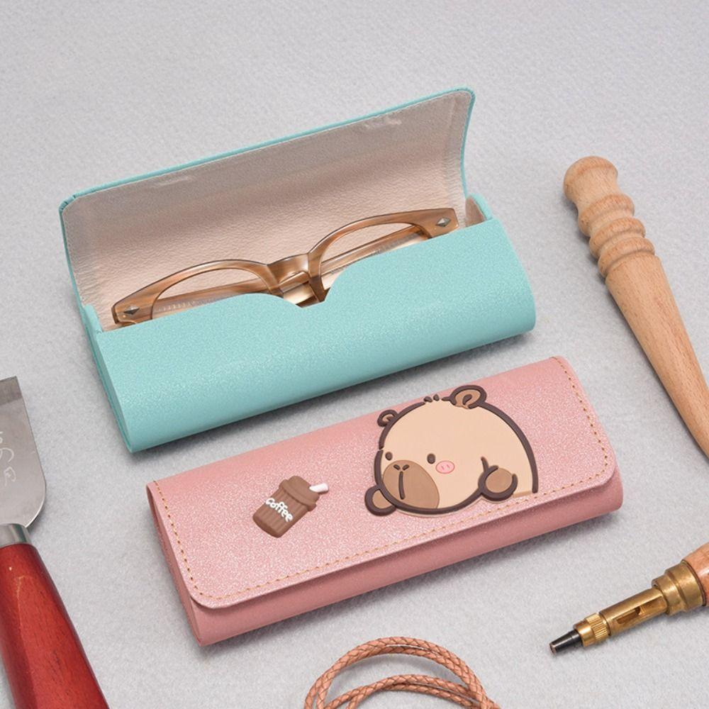 PU Leather Printing Glasses Case Printed Eyeglasses Holder Capibara PU Glasses Box Outdoor