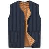 Men's Fall and Winter Padded Warm Denim Undershirt Middle-aged Plus Size Slim Sleeveless Top