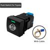 12V Green White LED Backlit Push Button Switch Power Horn Fixed Momentary Type For Toyota Prado 150 Series Corola Camry RAV4