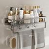 Bathroom Space Aluminum Storage Shelf Rack with Hook