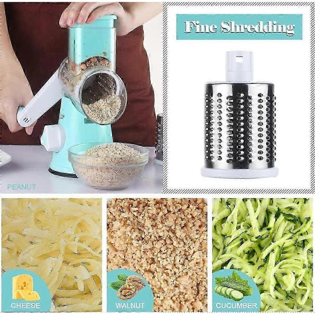 Rotary Cheese Grater Hand Crank, Kitchen Shredder Speed Mandolin Slicer Nut