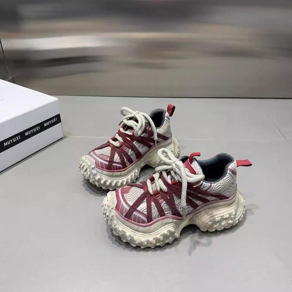 Женская вулканизированная обувь, дышащая обувь для папы, женские осенние новые ретро-кроссовки с толстой подошвой, увеличивающие рост, для женщин