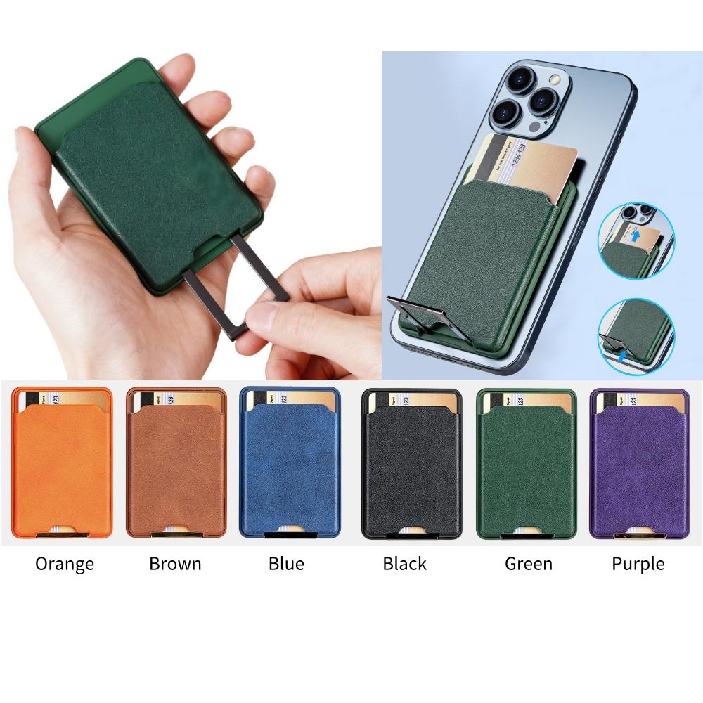 Магнитный кожаный кошелек-подставка для карт для iPhone 17 16 15 14 Pro Max Samsung S25 S24 S23 Ultra для держателя-кронштейна Magsafe Сумка