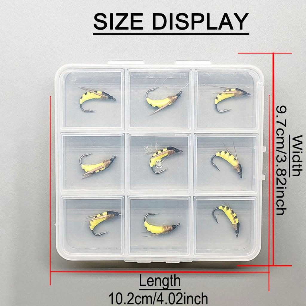 Fly Fishing Flies 2 Box Bundle(Total 18Pcs Flies)-Flies Wet Flies Artificial Nymph Bait for Fishing Trout/Bass Artificial Bait