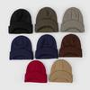 Earflap Short Brim Beanie Cap Thicken Add Plush Lined Hat Fashion Warm Knitted Peaked Cap  Winter