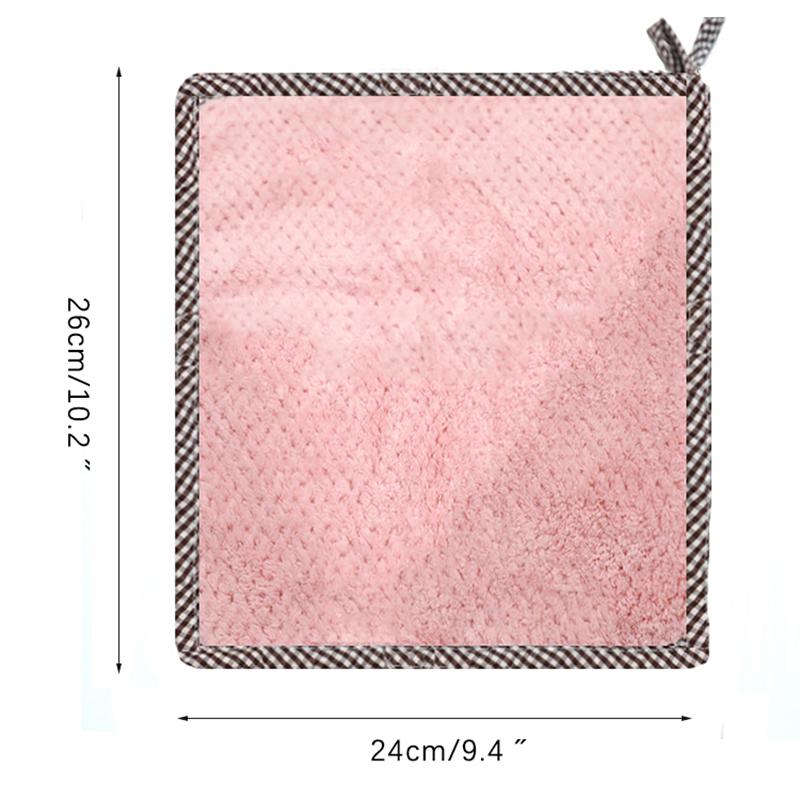 5Pcs Kitchen Towels Coral Fleece Hangable Cleaning Cloth for Tableware Dish Cloth Microfiber Absorbent Household Cleaning Towels
