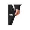 Li Ning Sports Loose Вышитый логотип Трикотажные прямые повседневные брюки мужские низ черный AYKT391-1