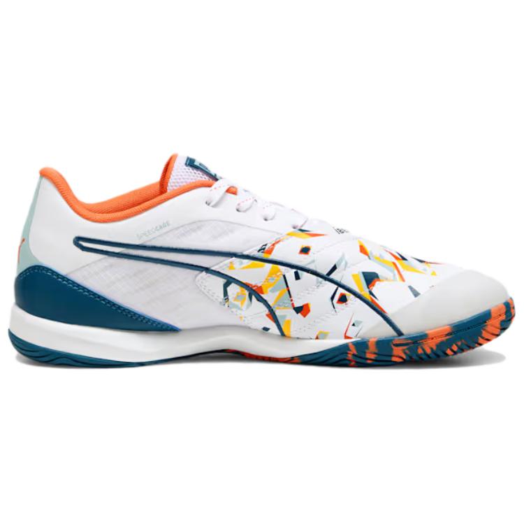 Puma Ibero Iv Креативные Удобные Мягкие Футбольные Бутсы Мужские Футбольные Бутсы Белые Оранжевые Зеленые 107847-01
