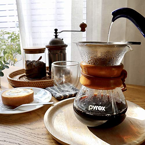 Pyrex CP-8535 Coffee Server, 400ml, Natural, with Stainless Steel Filter