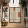 Retro Curve Abstract Area Rug Orange Blue Mid Century Modern Carpet Colorful Geometric Floor Decor Washable Living Room Rugs
