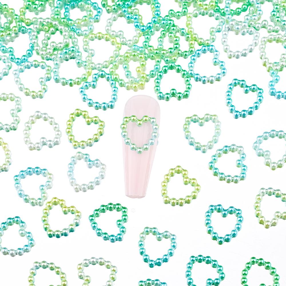 450-100 шт., полые сердечки, жемчужные подвески для дизайна ногтей, белые, розовые, фиолетовые, жемчужные, сердечки, звезды, плоские, 3D, украшения для ногтей, сделай сам, аксессуары для ногтей