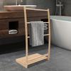 3-ярусная напольная сушилка для полотенец, бамбуковая, для ванной комнаты, стойка для хранения одежды, влагостойкая, для отеля, дома