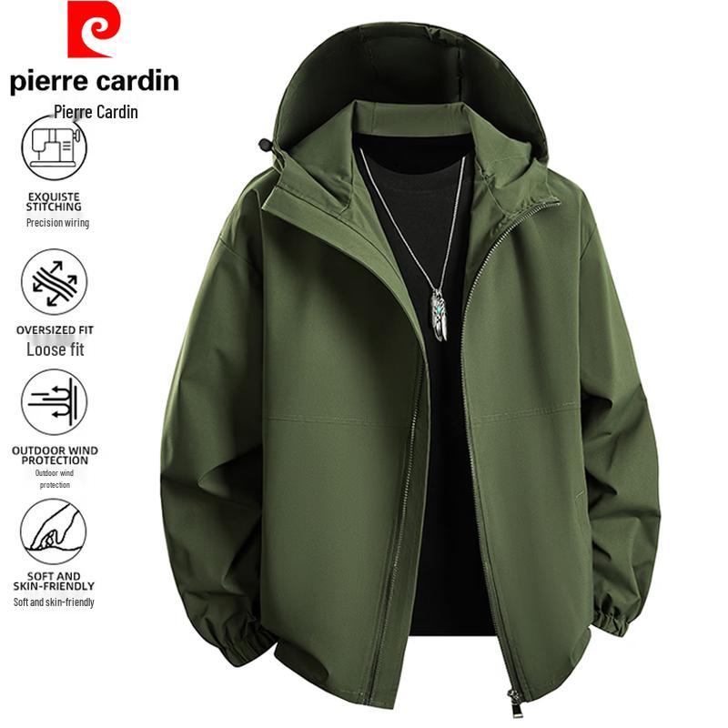 Pierre Cardin Мужская уличная ветрозащитная куртка с капюшоном